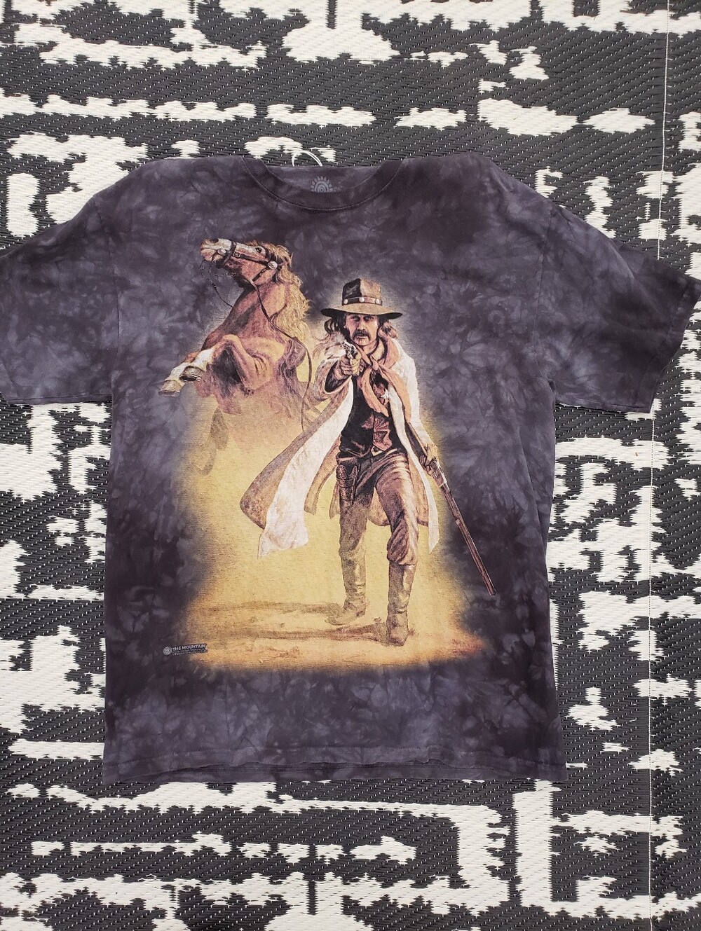 Vintage 2002 Cowboy Shooter Horse Tye dye Tee